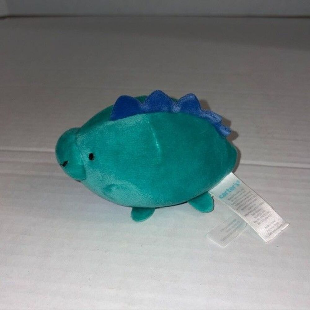 Carter's Green Blue Mini 4" Dinosaur Dino Squishy Stuffed Animal Plush 2021